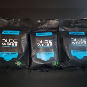 3 Pkd Dude Wipes Flushable 18ct XL